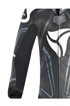 R-Tech Rising Star Kangaroo Mix One-Piece Motorcycle Suit Black/White