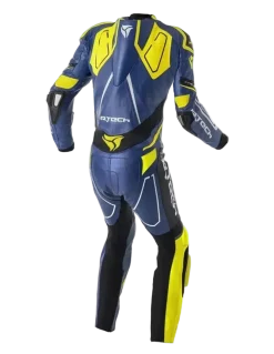 R-Tech Rising Star Kangaroo Mix One-Piece Motorcycle Suit Blue/Yellow Men's