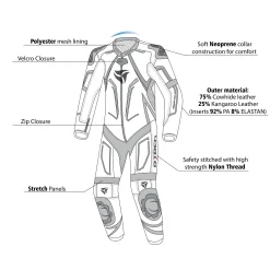 R-Tech Rising Star Kangaroo Mix One-Piece Motorcycle Suit Blue/Yellow Men's