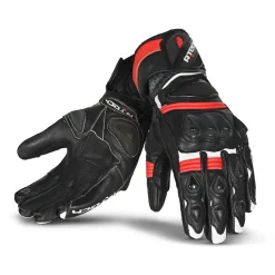 R-Tech Robo Men Black Red Leather Racing Gloves