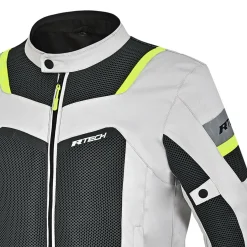 R-TECH SPIRAL MESH GIACCA DI MOTO IN TESSUTO UOMO GHIACCIO NERO GIALLO