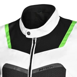 R-TECH SPIRAL MESH GIACCA DI MOTO IN TESSUTO UOMO NERO BIANCO VERDE