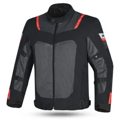 R-TECH SPIRAL MESH GIACCA DI MOTO IN TESSUTO UOMO GRIGIO NERO ROSSO
