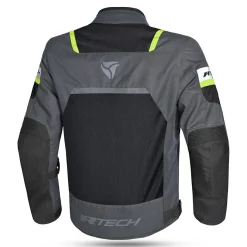 R-TECH SPIRAL MESH GIACCA DI MOTO IN TESSUTO UOMO GRIGIO NERO GIALLO FLUO