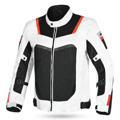 R-TECH SPIRAL MESH GIACCA DI MOTO UOMO IN TESSUTO NERO BIANCO GRIGIO ROSSO