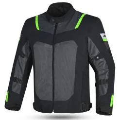 R-TECH SPIRAL MESH GIACCA DI MOTO UOMO IN TESSUTO NERO GRIGIO VERDE FLUO