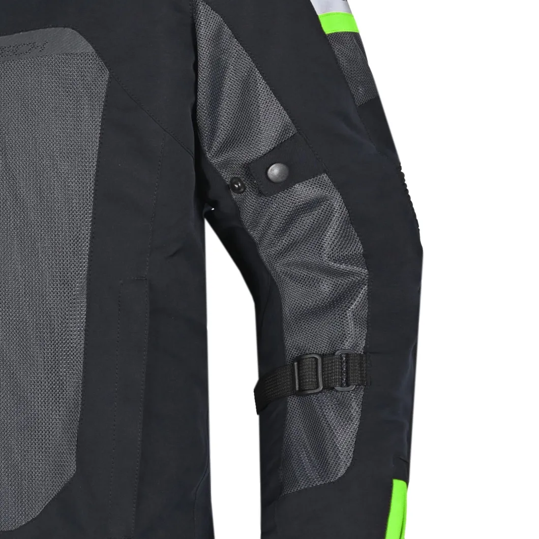 R-TECH SPIRAL MESH GIACCA DI MOTO UOMO IN TESSUTO NERO GRIGIO VERDE FLUO
