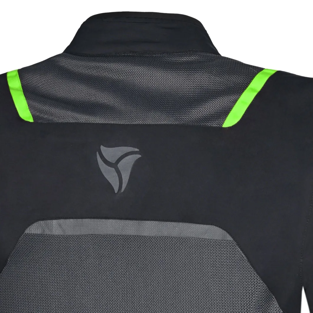 R-TECH SPIRAL MESH GIACCA DI MOTO UOMO IN TESSUTO NERO GRIGIO VERDE FLUO