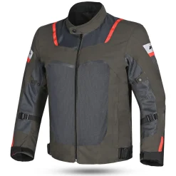 R-TECH SPIRAL MESH GIACCA DI MOTO UOMO IN TESSUTO BEIGE GRIGIO ROSSO