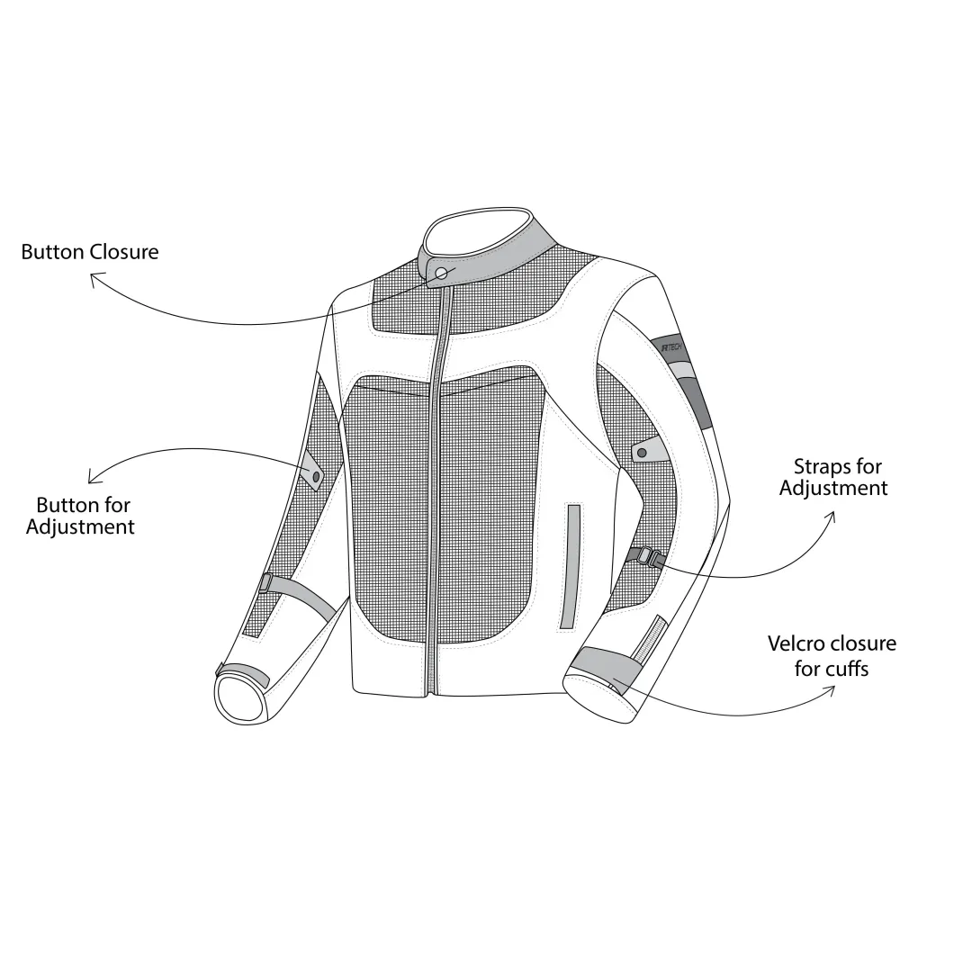 R Tech Spiral Mesh Motorcycle Jacket Ice Grey Amarill