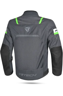 R-Tech Spiral Mesh Summer Fabric Motorcycle Jacket - Grey/Black/Green