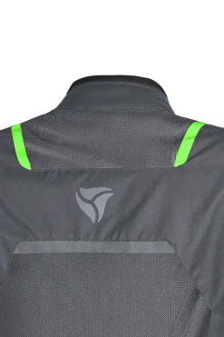 R-Tech Spiral Mesh Summer Fabric Motorcycle Jacket - Grey/Black/Green