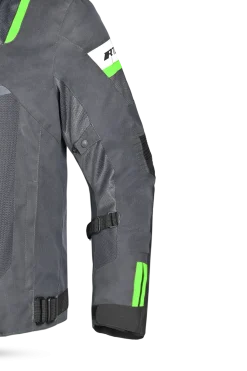 R-Tech Spiral Mesh Summer Fabric Motorcycle Jacket - Grey/Black/Green