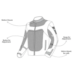 R-Tech Spiral Mesh Summer Fabric Motorcycle Jacket - Grey/Black/Green