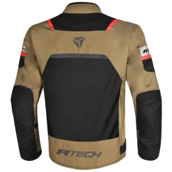 R-Tech Spiral Mesh Summer Fabric Motorcycle Jacket - BEIGE/BLACK/RED