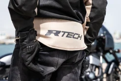 R-Tech Spiral Mesh Summer Fabric Motorcycle Jacket - BEIGE/BLACK/RED