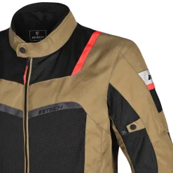 R-Tech Spiral Mesh Summer Fabric Motorcycle Jacket - BEIGE/BLACK/RED