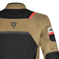 R-Tech Spiral Mesh Summer Fabric Motorcycle Jacket - BEIGE/BLACK/RED