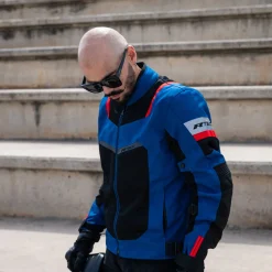 R-Tech Spiral Mesh Summer Fabric Motorcycle Jacket BLUE/GREY/RED