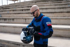 R-Tech Spiral Mesh Summer Fabric Motorcycle Jacket BLUE/GREY/RED