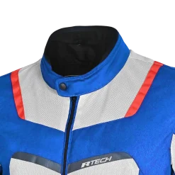 R-Tech Spiral Mesh Summer Motorcycle Jacket Fabric Ice Blue Red