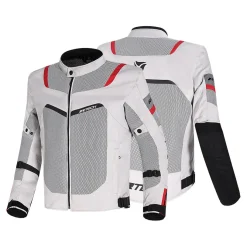 R-Tech Spiral Mesh Summer Motorcycle Jacket - Ice/Black/Red