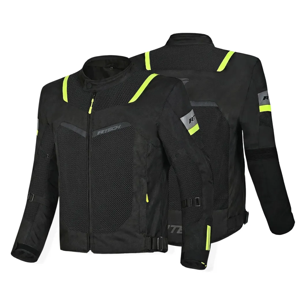 R-TECH Spiral Motorcycle Jacket Black Yellow