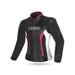 R-TECH TOM RIDER GIACCA DI MOTO DONNA NERO BIANCO FUCSIA