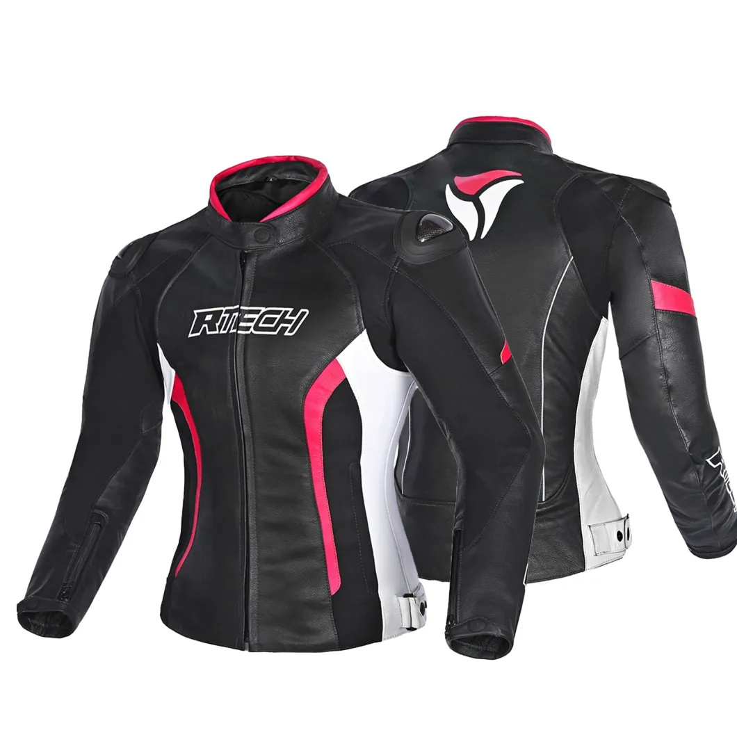 R-TECH TOM RIDER GIACCA DI MOTO DONNA NERO BIANCO FUCSIA