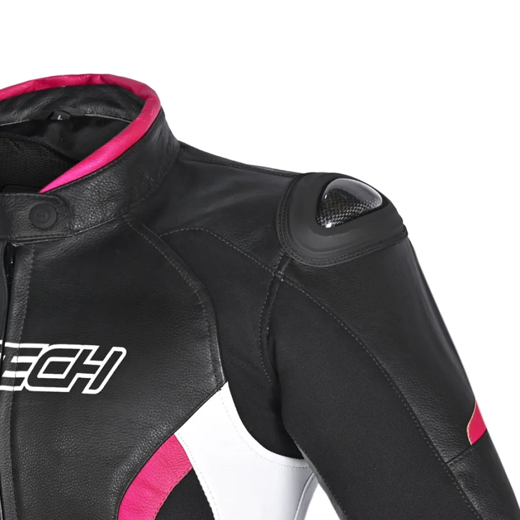 R-TECH TOM RIDER GIACCA DI MOTO DONNA NERO BIANCO FUCSIA