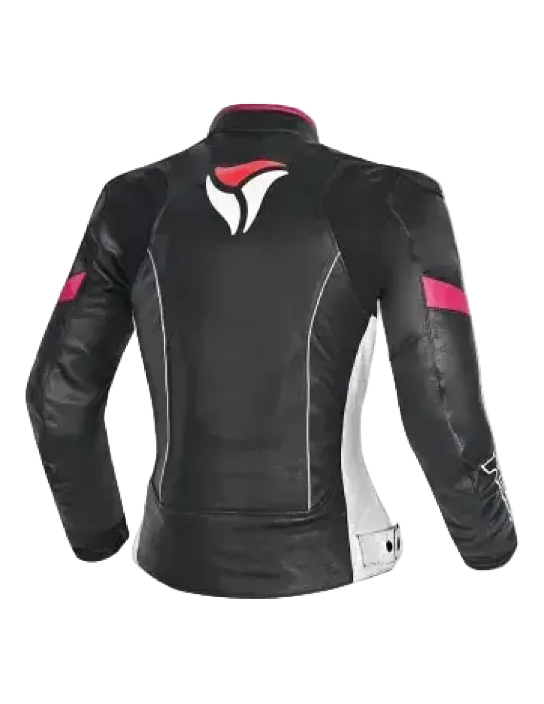 R-TECH - Tom Rider Women's Leather Jacket Black/White/Fusch