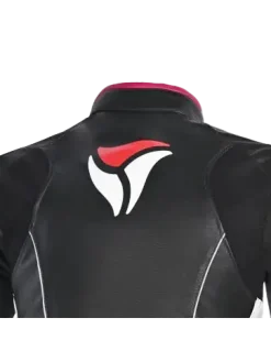 R-TECH - Tom Rider Women's Leather Jacket Black/White/Fusch