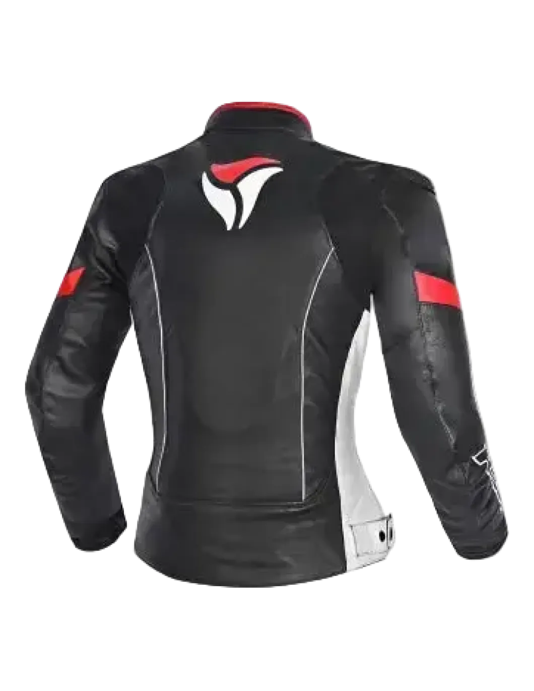 R-TECH - Tom Rider Women's Leather Jacket Black/White/Red