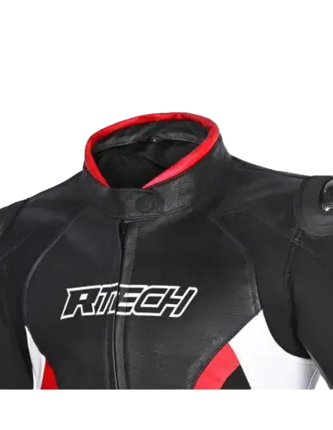 R-TECH - Tom Rider Women's Leather Jacket Black/White/Red