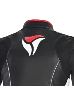 R-TECH - Tom Rider Women's Leather Jacket Black/White/Red