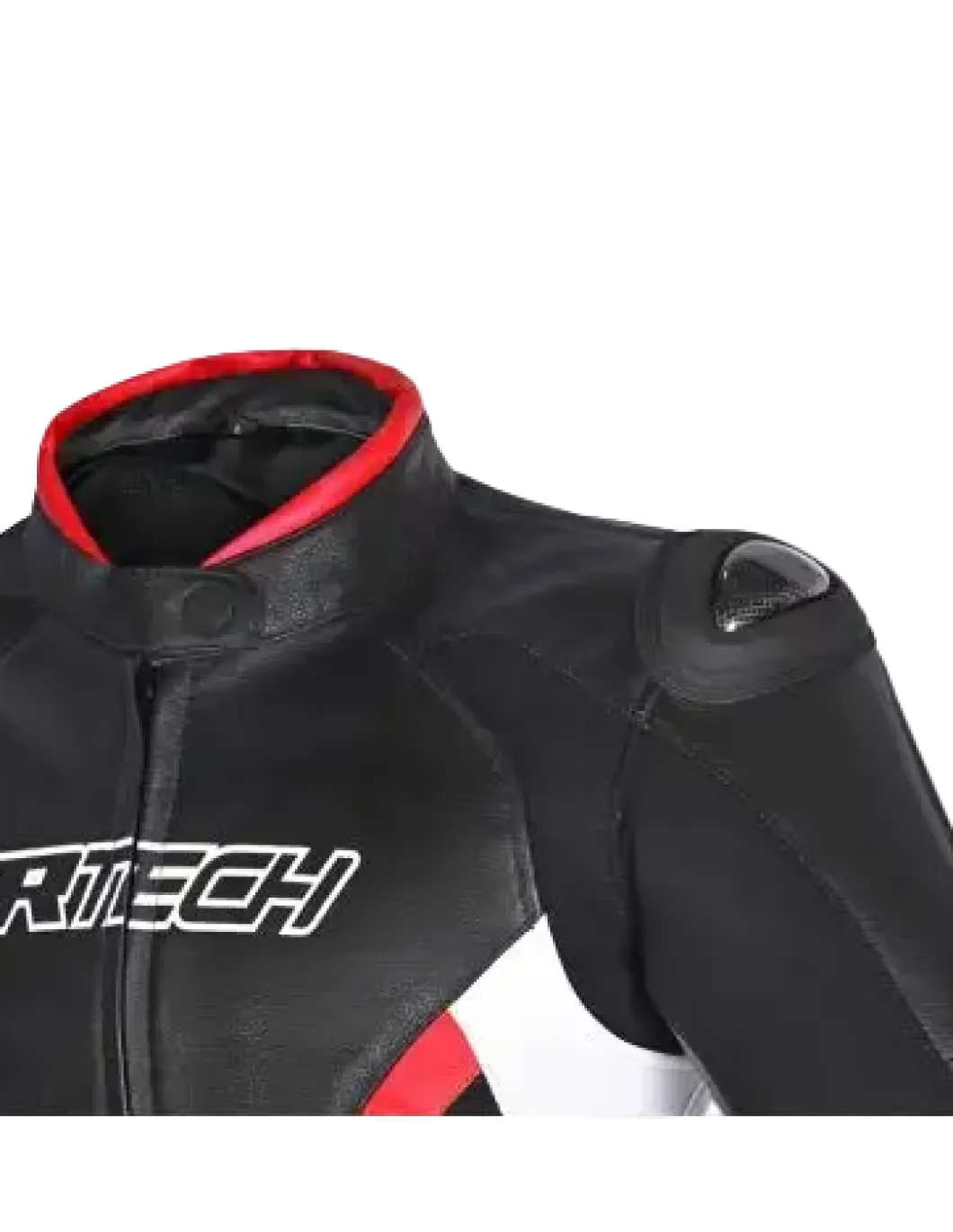 R-TECH - Tom Rider Women's Leather Jacket Black/White/Red
