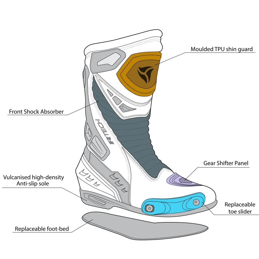 R-Tech Tornado 2.0 Running Boots Black Grey A.Fluori