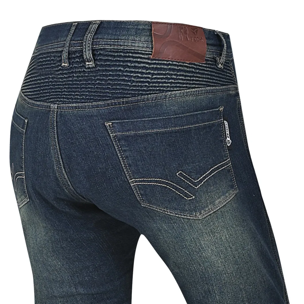 R-TECH VALENCIA JEANS DI MOTO DONNA BLU VINTAGE SPRAY