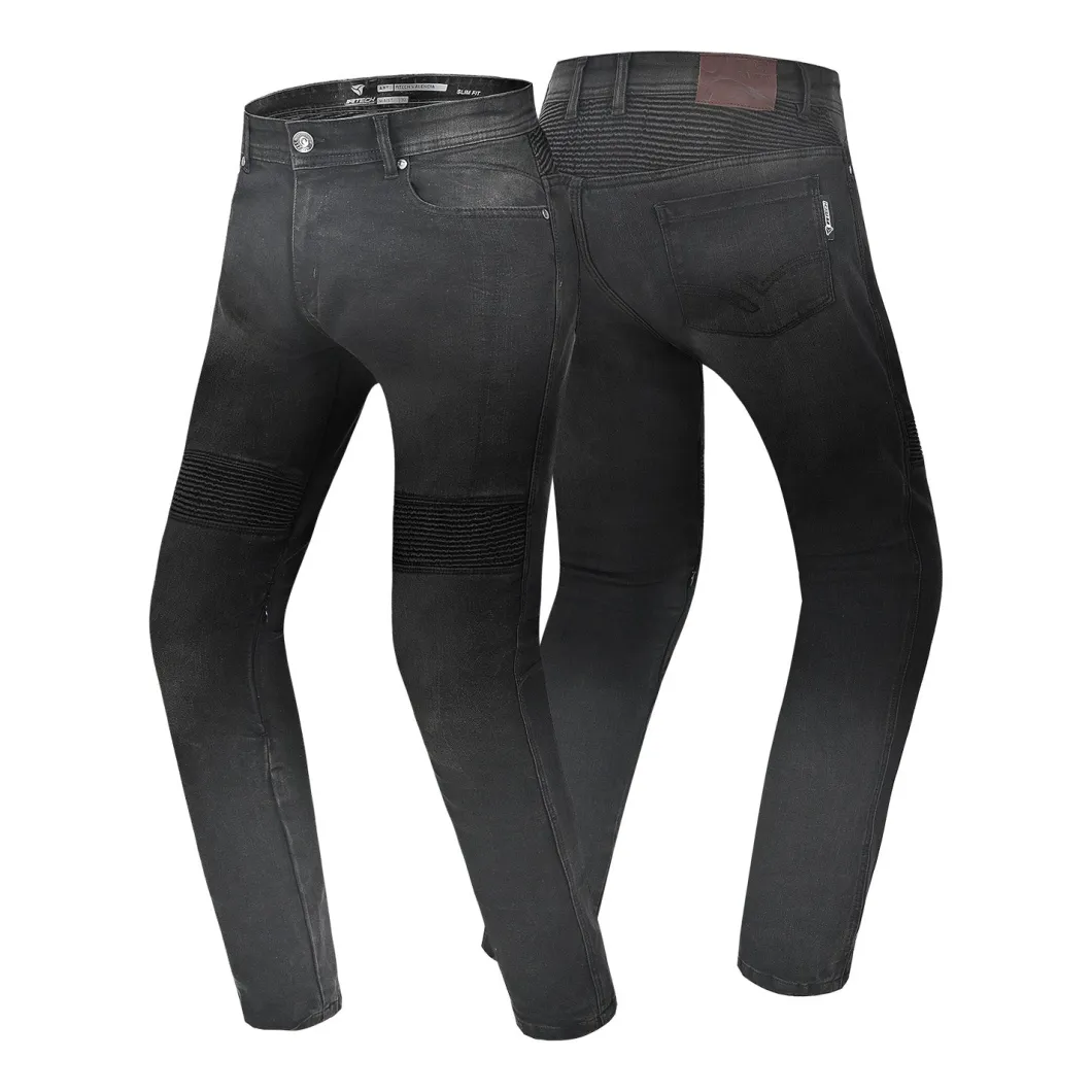 R-TECH VALENCIA JEANS DI MOTO UOMO 32L NEGRO SPRAY