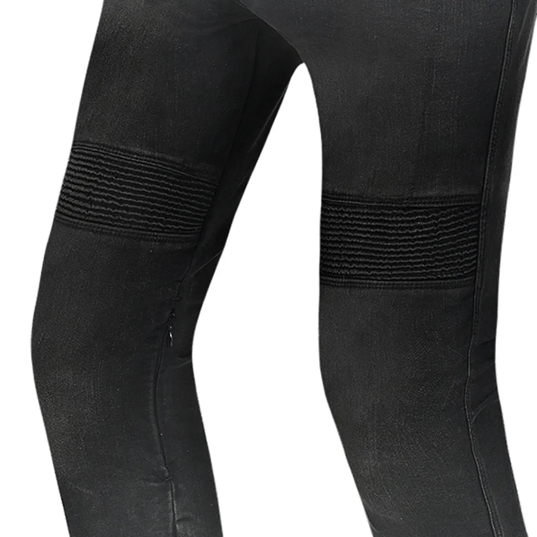 R-TECH VALENCIA JEANS DI MOTO UOMO 32L NEGRO SPRAY
