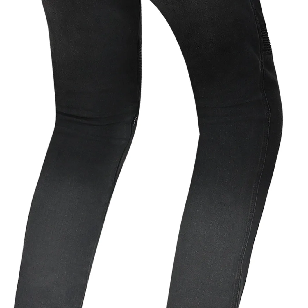 R-TECH VALENCIA JEANS DI MOTO UOMO 32L NEGRO SPRAY