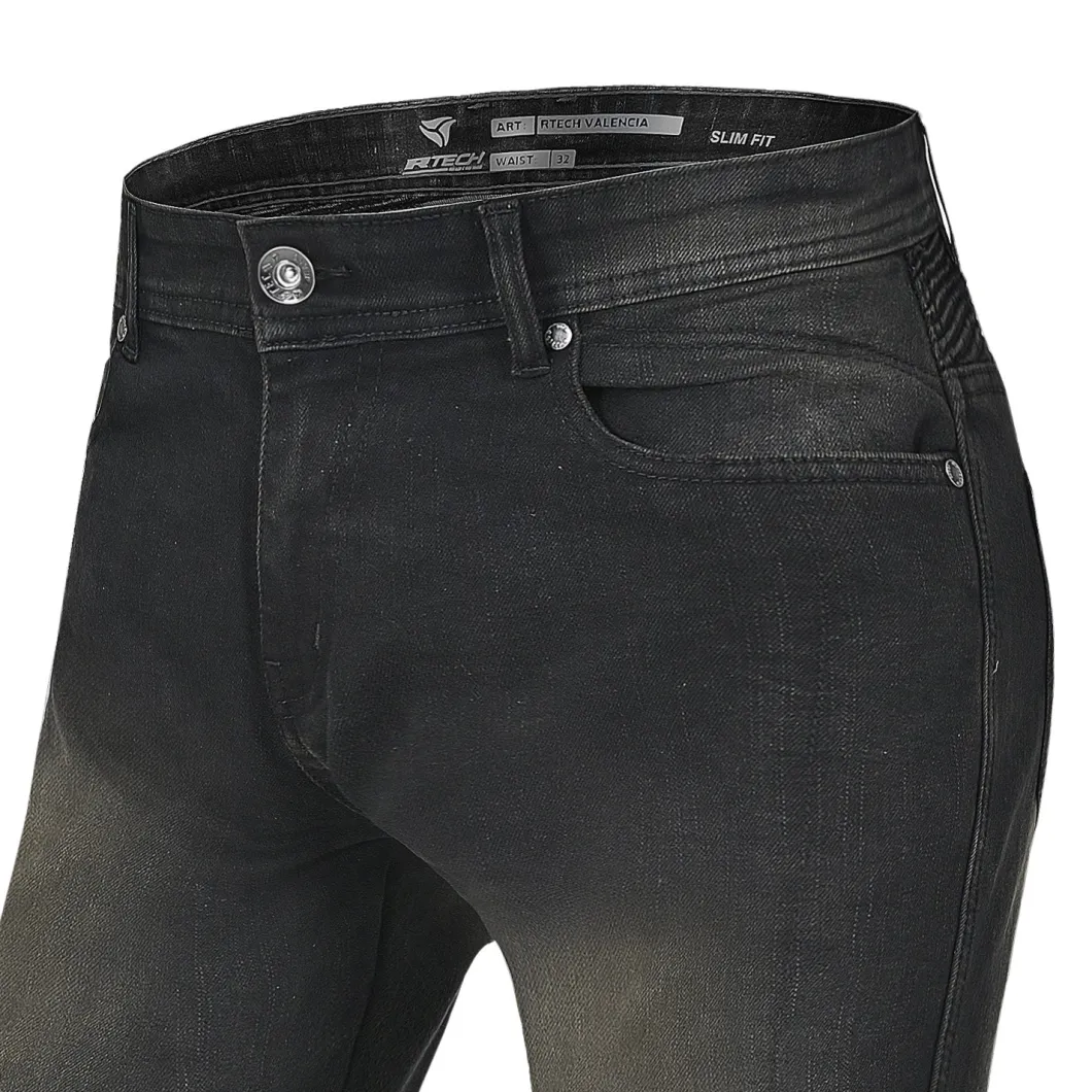 R-TECH VALENCIA JEANS DI MOTO UOMO 32L NEGRO KHAKI TINT SPRAY
