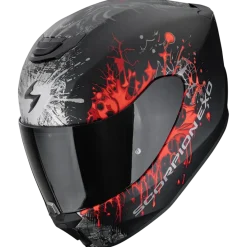 SCORPION HELMETS EXO-391 WOLF BLACK MATE SILVER RED