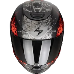 SCORPION HELMETS EXO-391 WOLF BLACK MATE SILVER RED