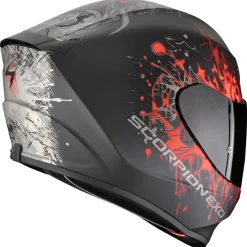 SCORPION HELMETS EXO-391 WOLF BLACK MATE SILVER RED