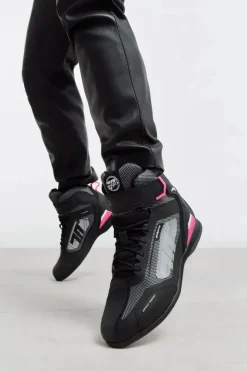 Seventy Degrees SD-BR2 Veloce Pro Touring Motorcycle Boots Black/Pink