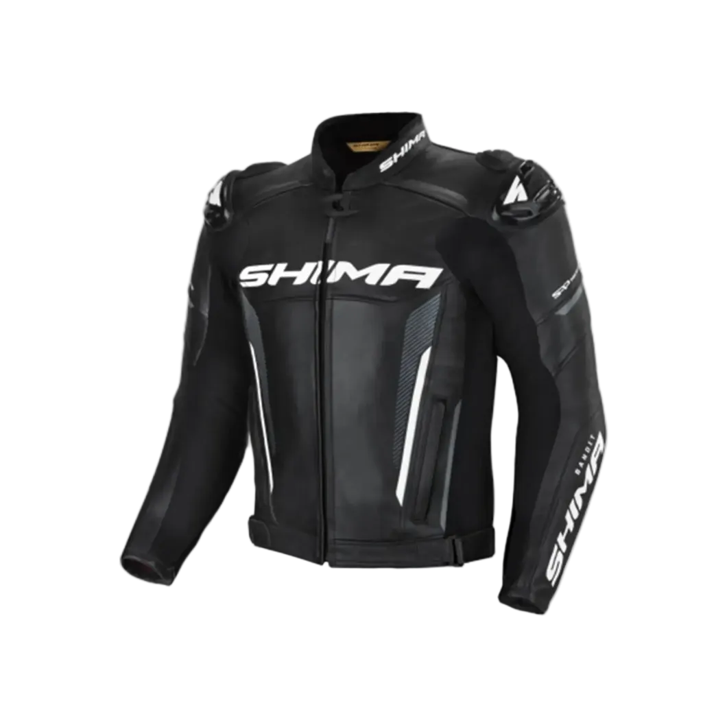 SHIMA Bandit Men's Motorcycle Leather Jacket Black