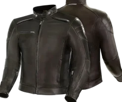 SHIMA Blake Men's Leather Biker Jacket BROWN