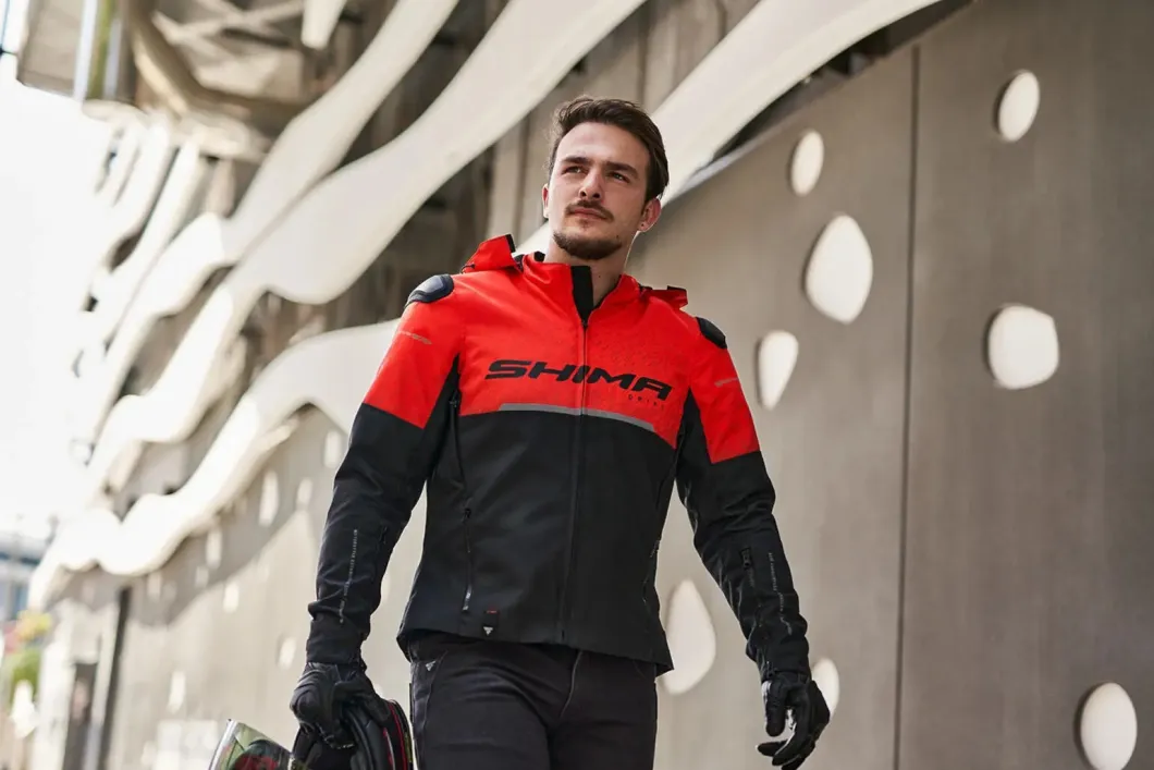 SHIMA Drift Men's Red Motorcycle Fabric Jacket