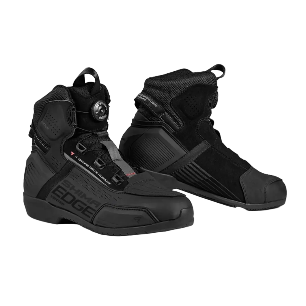 SHIMA EDGE VENTED MEN'S MOTORCYCLE BOOTS BLACK